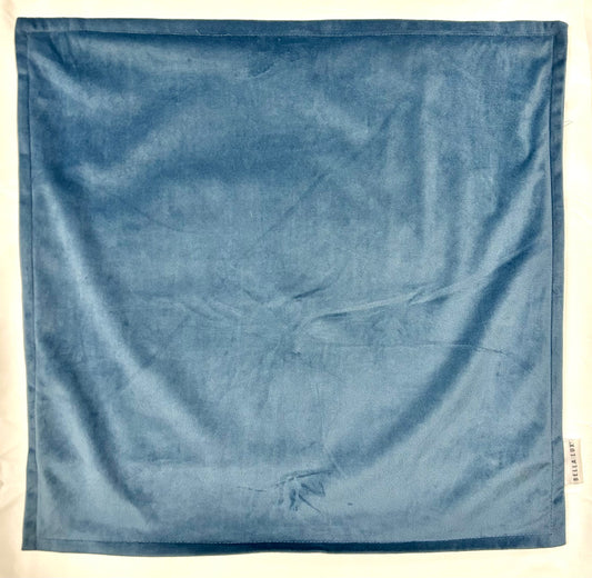 Blue Velour Pillow Cover