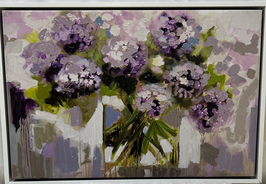 Purple Hydrangeas on Canvas