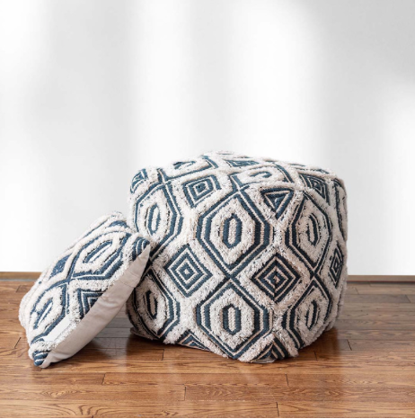 Bohemian Agra Pouf with Pillow