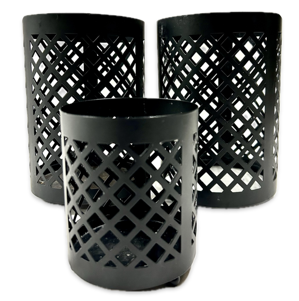 Black Mesh Candle Holder (Tall)