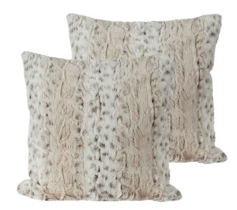 White Leopard Faux Fur Set
